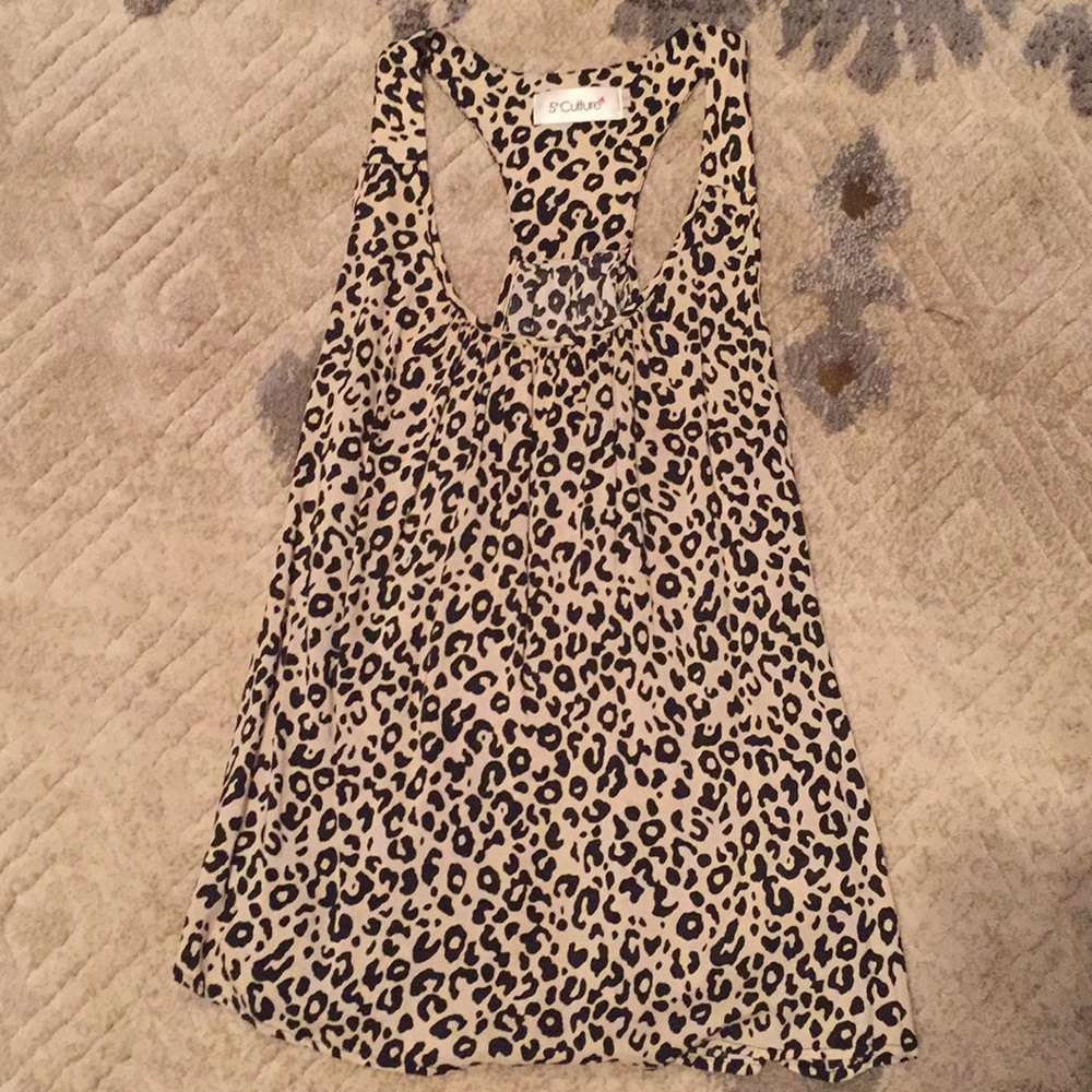 5th Culture leopard tap top with exposed back